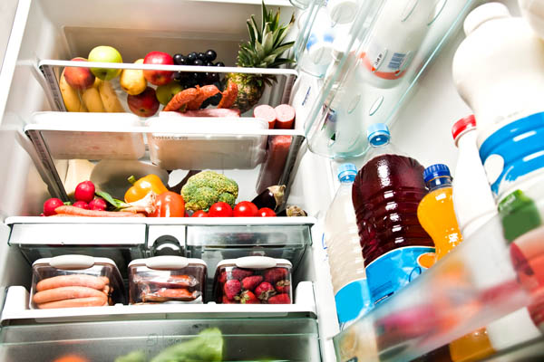 A refrigerator full of fruits and vegetables