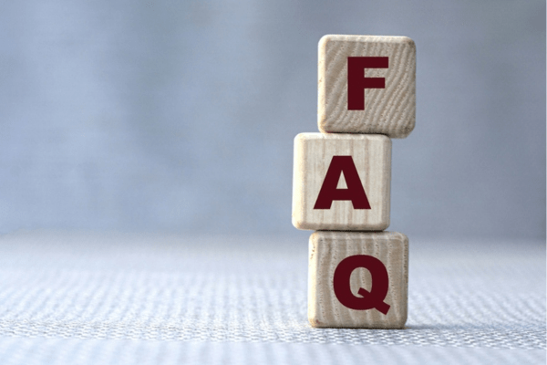 Faq spelled using wooden cubes depicting questions about lp gas delivery