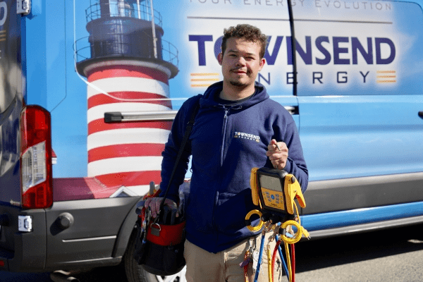 Townsend Energy HVAC technician and service van