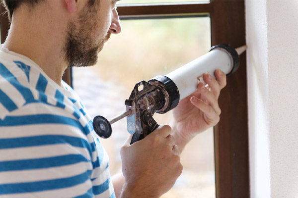 caulking to prevent air leaks