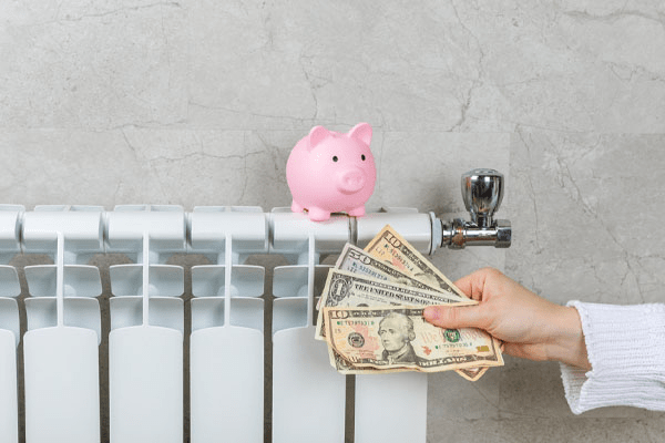 image of radiator depicting saving money on home heating costs