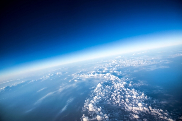 aerial view of planet Earth depicting ozone layer