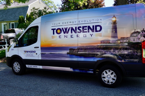 Townsend Energy van depicting HVAC maintenance