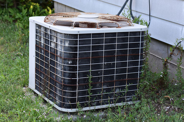 rusty old air conditioning unit