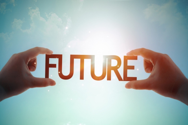 hands enclosing the word future depicting the future of air conditioner