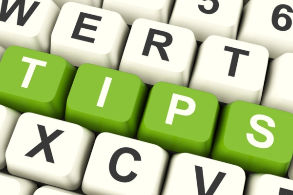 Tips spelled using green Computer Keys depicting tips for air conditioner efficiency
