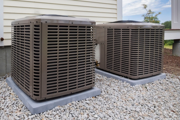 residential HVAC units installed outside the house