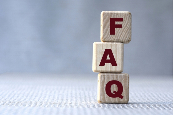 Faq spelled using wooden cubes depicting questions about lp gas delivery