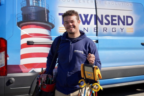 Townsend Energy HVAC technician and service van