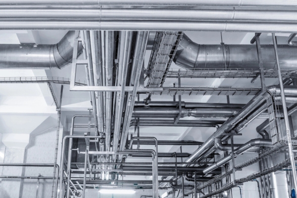 ductwork system of a building for heating and cooling