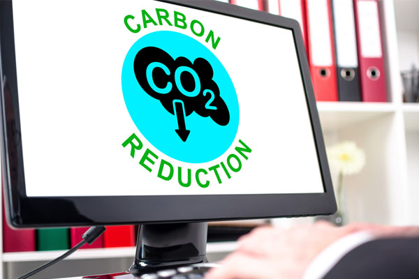 carbon reduction on screen depicting propane's environmental impact